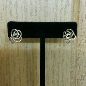 14k tri tone love knot earrings!